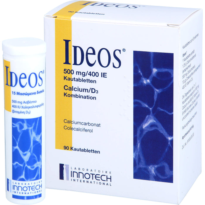 IDEOS 500 mg / 400 I.E. Kautabletten, 90 St. Tabletten