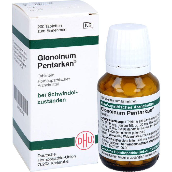 DHU Glonoinum Pentarkan Tabletten bei Schwindelzuständen, 200 pc Tablettes