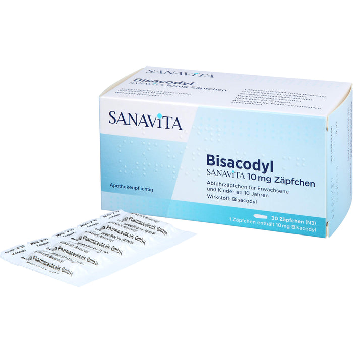 Bisacodyl SANAVITA 10 mg Zäpfchen, 30 St SUP