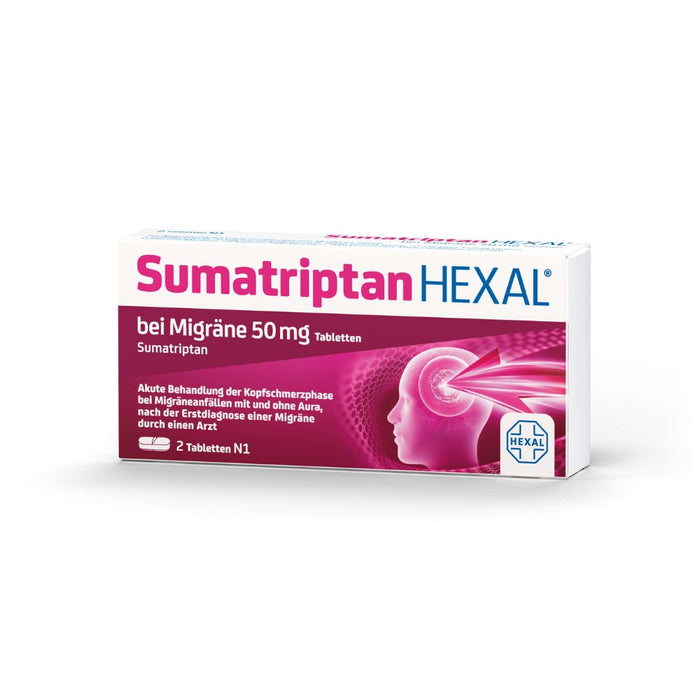 Sumatriptan HEXAL bei Migräne 50 mg Tabletten, 2 pcs. Tablets