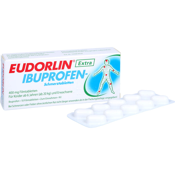 EUDORLIN Extra Ibuprofen-Schmerztabletten 400 mg bei Schmerzen und Fieber, 10 pc Tablettes