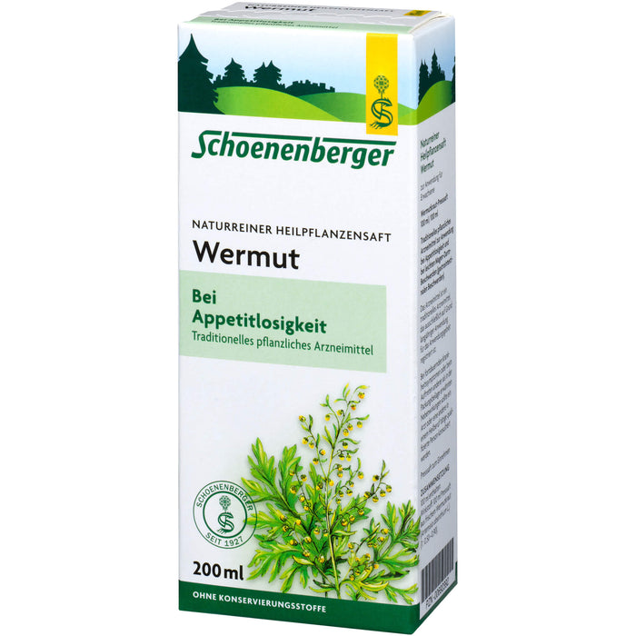 Schoenenberger Wermut naturreiner Heilpflanzensaft, 200 ml Solution