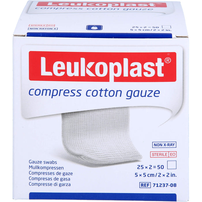 Leukoplast Compress Cotton Gauze STE 5X5 12f, 25X2 St KOM