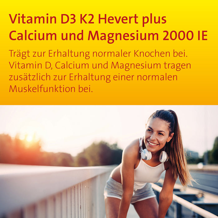 VITAMIN D3 K2 Hevert plus Ca Mg 2000 IE/2 Kapseln, 60 pcs. Capsules