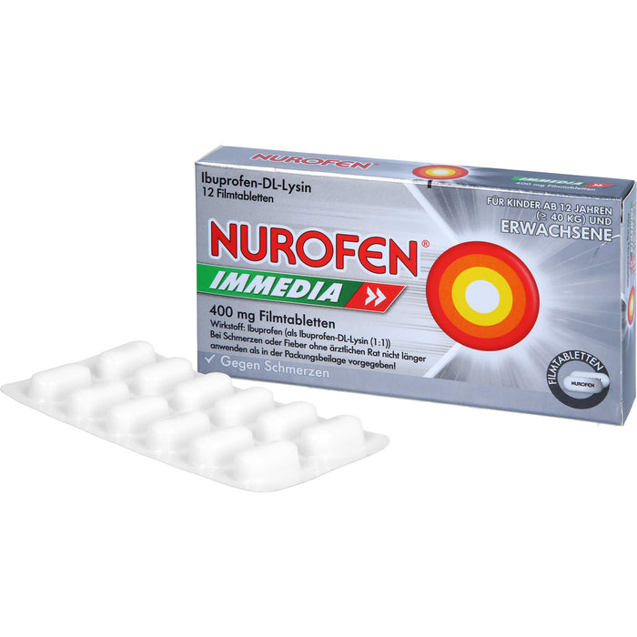 Nurofen Immedia 400 mg Filmtabletten bei Schmerzen, 12 pc Tablettes