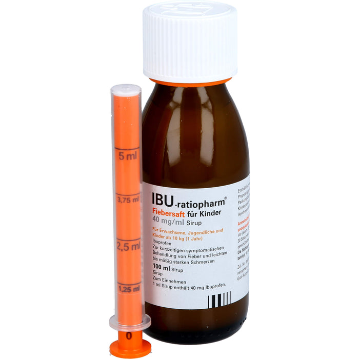 IBU-ratiopharm Fiebersaft für Kinder 4 %, 100 ml Solution