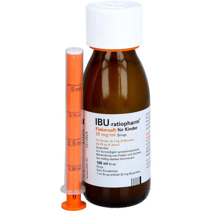 IBU-ratiopharm Fiebersaft für Kinder 2 % Sirup, 100 ml Solution