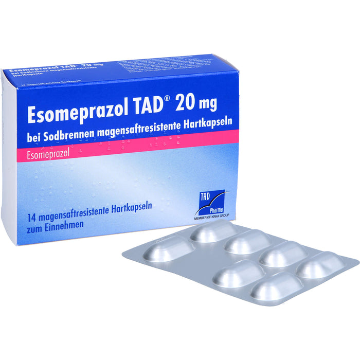 Esomeprazol TAD 20 mg bei Sodbrennen magensaftresistente Hartkapseln, 14 pcs. Capsules