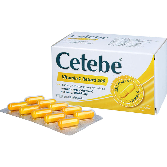 Cetebe Vitamin C Retard 500 Hartkapseln, 60 pc Capsules