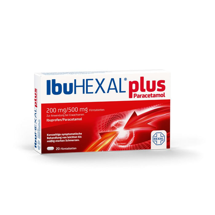 IbuHEXAL plus Paracetamol Filmtabletten bei leichten bis mäßig starken Schmerzen, 20 St. Tabletten